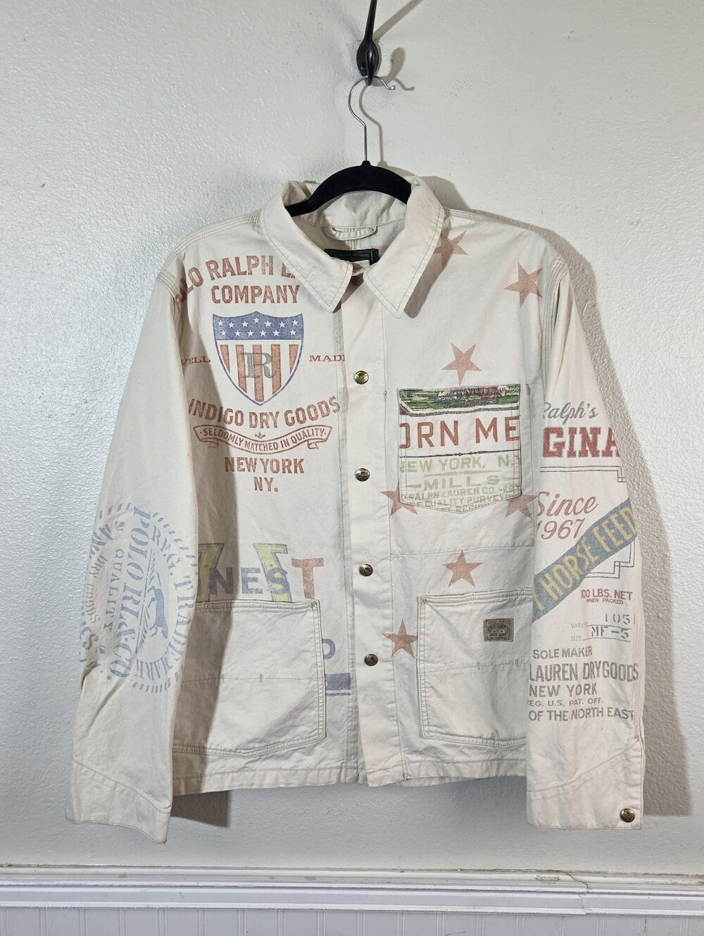 Polo Country Ralph Lauren Jacket S NWT Graphic Chore Bison Americana Dry Goods